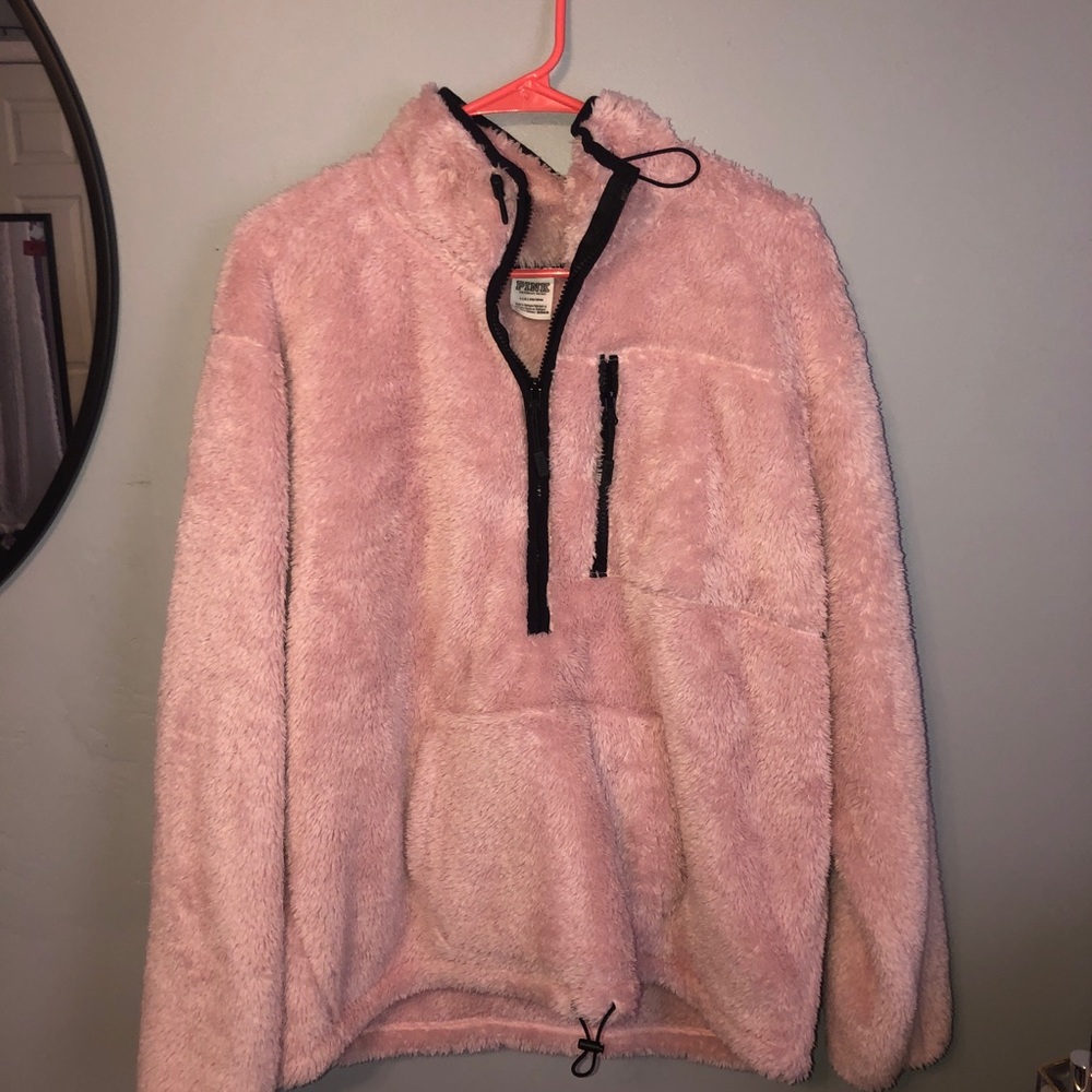 PINK sherpa quarter zip